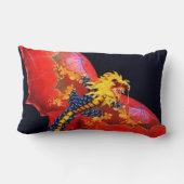 Coussin Rectangle Cerf-volant Dragon Rouge (Verso)