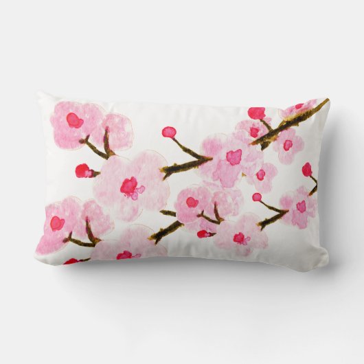 Coussin Rectangle Cerisier Fleur Rose Clair (Verso)