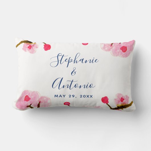 Coussin Rectangle Cerisier Fleur Rose Clair (Recto)