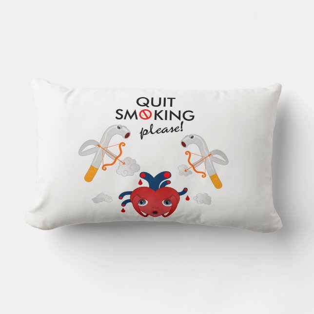 Coussin Rectangle Cessez de fumer s'il vous plaît (Recto)