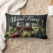 Coussin Rectangle "C'est l'heure du vin" Rustic Chalkboard Art (Couverture)