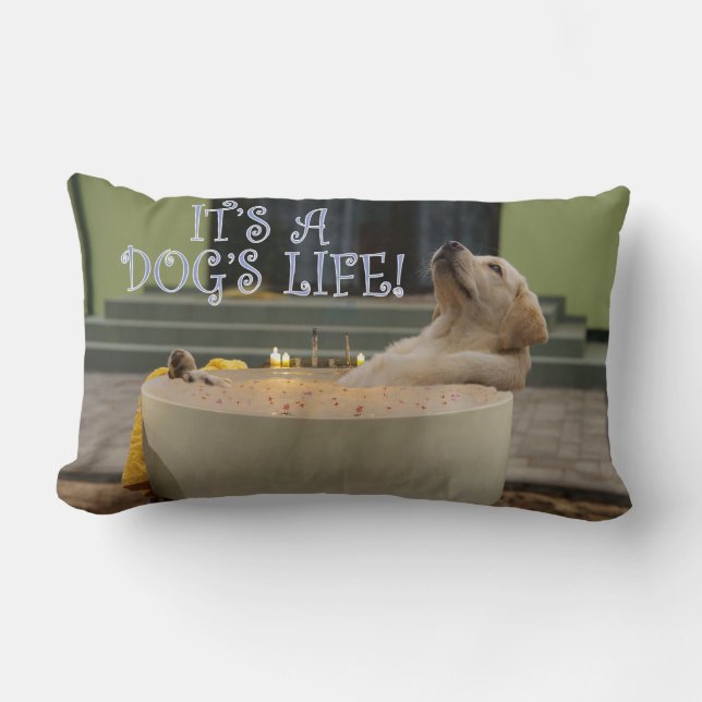 Coussin Rectangle C'est une vie de chien (Recto)