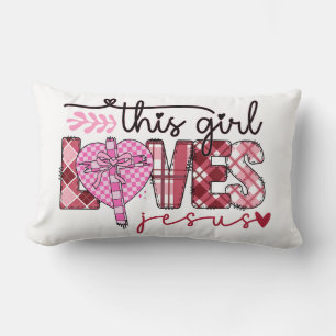 Coussin Rectangle Cette fille aime Jésus
