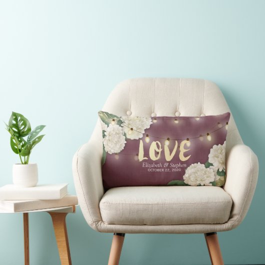 Coussin Rectangle Chaîne wedding shower Hydrangea Lumière Rouge Bour (Chaise)