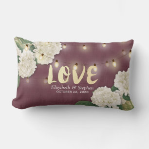 Coussin Rectangle Chaîne wedding shower Hydrangea Lumière Rouge Bour