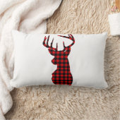 Coussin Rectangle chalet de campagne rouge plaid buffalo Noël cerf (Couverture)