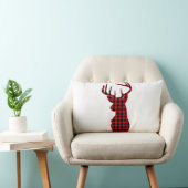 Coussin Rectangle chalet de campagne rouge plaid buffalo Noël cerf (Chaise)