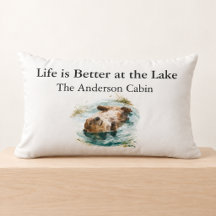 Chalet de lac personnalisé Loutre Aquarelle Cottag
