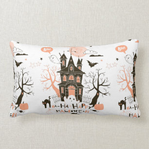 Coussin Rectangle Chambre hantée par Halloween heureuse