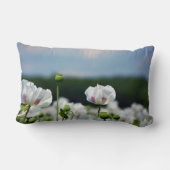 Coussin Rectangle Champ de fleurs, fleur de pavot somnifère. (Verso)