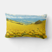 Coussin Rectangle Champ majestueux de fleurs jaunes, (Verso)