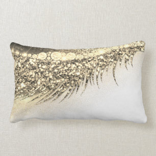 Coussin Rectangle Champagne Lux de Maquillage Or Blanc