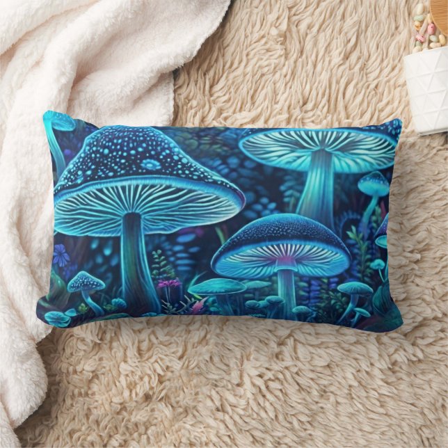 Coussin Rectangle Champignons bleus magiques (Couverture)