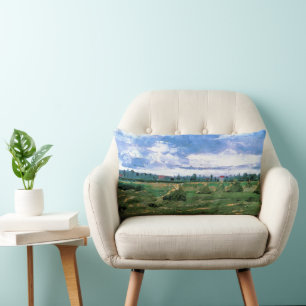Coussin Rectangle Champs de blé avec Haystaches par Vincent van Gogh