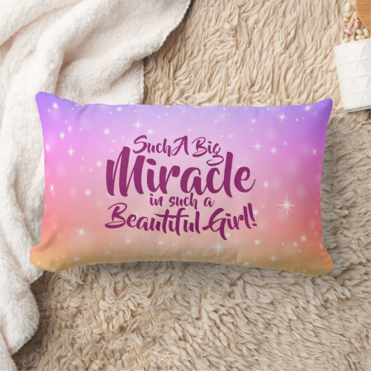 Coussin Rectangle Changer un texte si grand miracle belle fille (Couverture)