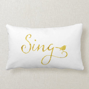 Coussin Rectangle Chantez à des parties scintillantes de Faux d'or