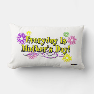 Coussin Rectangle Chaque jour est la fête des mères ! Fleurs et type