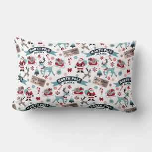 Coussin Rectangle Charme de Noël du Pôle Nord - Père Noël Sleigh