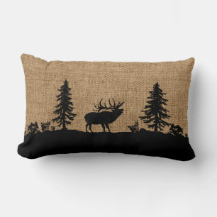 Coussin Rectangle Chasse au Gros Gibier au Cerf Wapiti Mâle