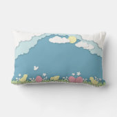 Coussin Rectangle Chasse aux oeufs de Pâques, vacances de printemps (Verso)