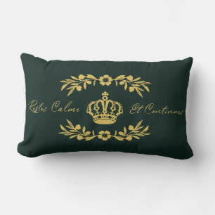 Coussin Rectangle chasseur or vert français Script Keep Calm Carry