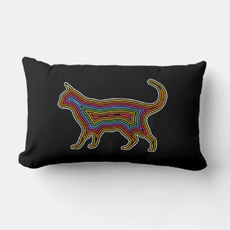 Coussin Rectangle Chat arc-en-ciel
