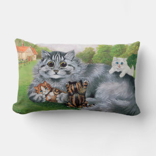 Coussin Rectangle Chat et ses chatons, Louis Wain