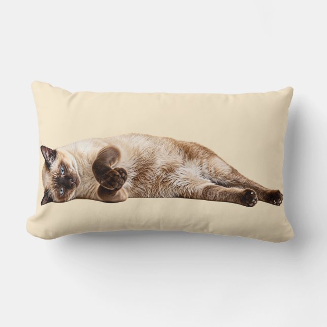 Coussin Rectangle Chat Siamois Cozy (Recto)