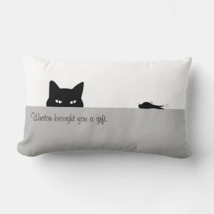 Coussin Rectangle Chat Sournois Vous a Apporté un Cadeau
