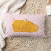 Coussin Rectangle Chat Tabby Orange Dormant (Couverture)