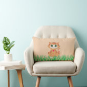 Coussin Rectangle Chaton mignon dessin animé & plante (Chaise)