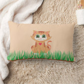Coussin Rectangle Chaton mignon dessin animé & plante (Couverture)
