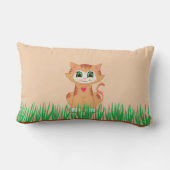 Coussin Rectangle Chaton mignon dessin animé & plante (Verso)