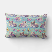 Coussin Rectangle Chatons adorables et papillons (Verso)