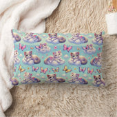 Coussin Rectangle Chatons adorables et papillons (Couverture)
