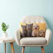 Coussin Rectangle Chatons et chiots bleus russes de teckel (Chaise)