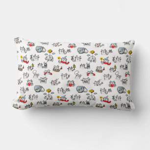 Coussin Rectangle Chats amusants, lait et magie.