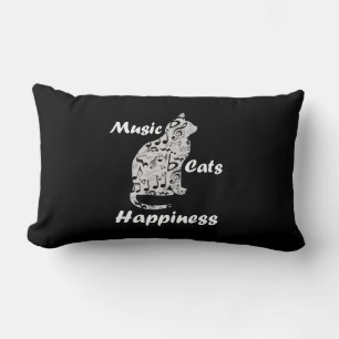 Coussin Rectangle Chats de musique Bonheur - Citation d'amoureux de