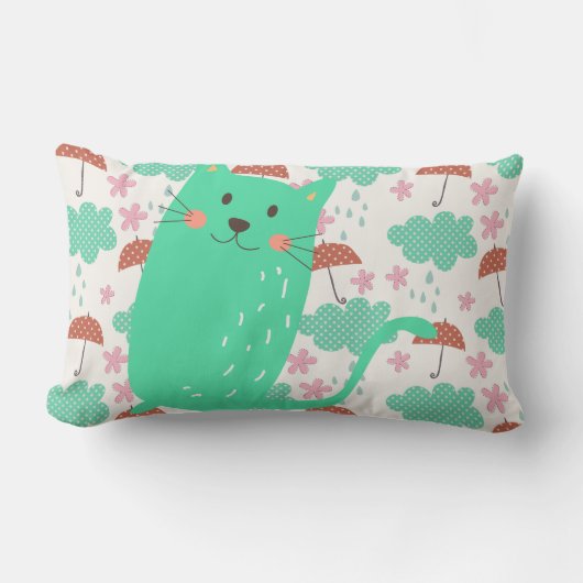 Coussin Rectangle Chats en pluie (Recto)