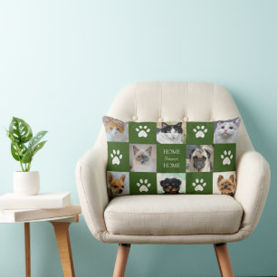 Coussin Rectangle Chats et chiens Photos personnalisées avec des pat