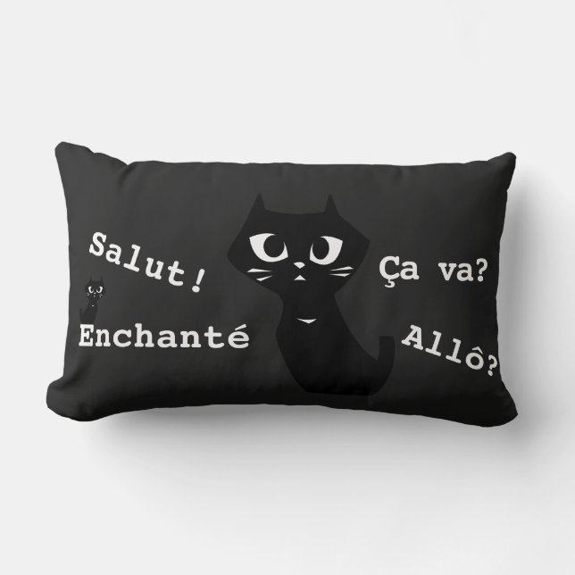 Coussin Rectangle Chats noirs Lucky Baby Boomer (Recto)