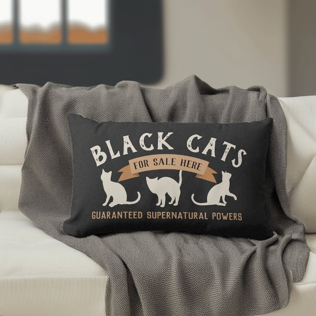 Coussin Rectangle Chats noirs Vintages d'Halloween (Créateur téléchargé)