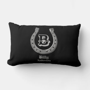 Coussin Rectangle Chaussure Cheval Cowboy Monogramme personnalisé
