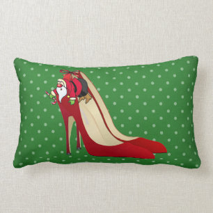 Coussin Rectangle Chaussures à talon rouge / Elfe Père Noël / Oreill