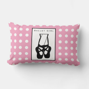 Coussin Rectangle Chaussures de ballet noires mignonnes en pointe