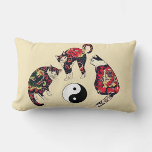 COUSSIN RECTANGLE CHAUSSURES JAPONAISES, DRAGON RED DEVIL TATTOOS, Y