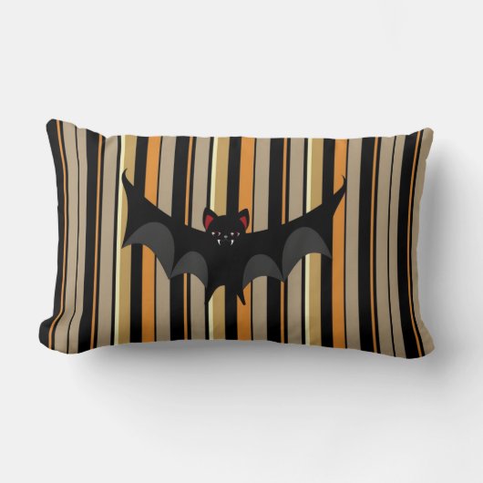 Coussin Rectangle Chauve-souris d'Halloween (Recto)