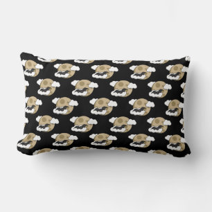 Coussin Rectangle Chauve-souris heureuse kawaii volant sur motif de 