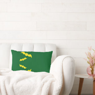 Coussin Rectangle Chauves-souris jaunes volantes d'Halloween
