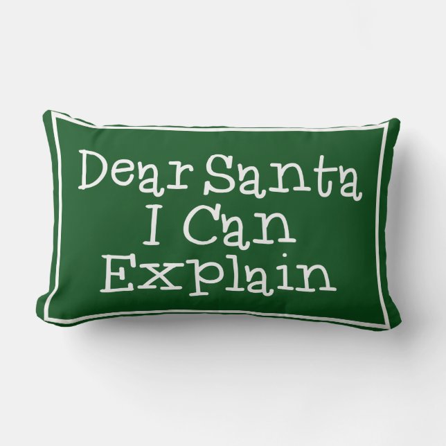 Coussin Rectangle Cher Père Noël, Je Peux Expliquer (Recto)